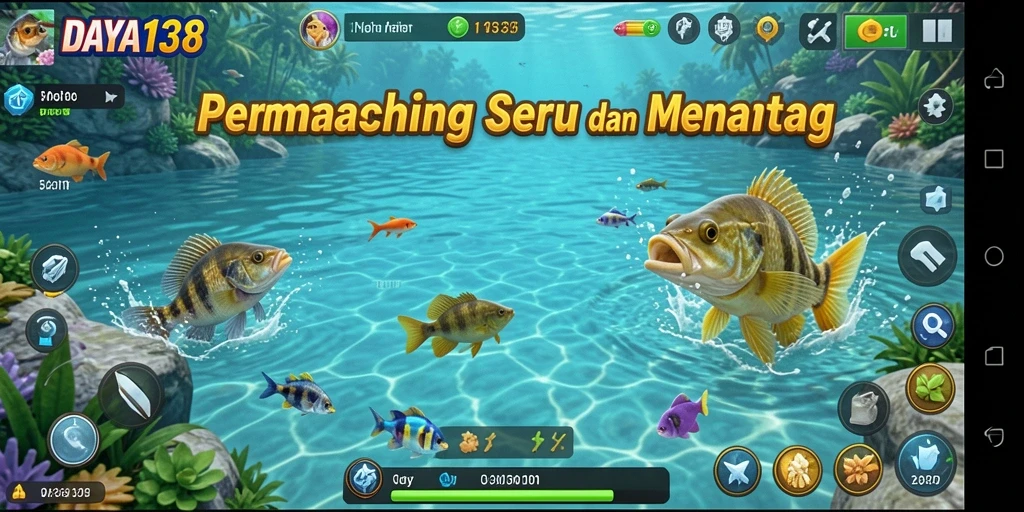 Screenshot permainan DAYA138 menunjukkan aksi memancing yang mendebarkan.