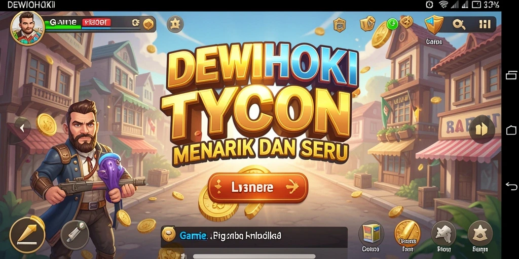 Screenshot gameplay DEWIHOKI menampilkan manajemen bisnis yang seru.