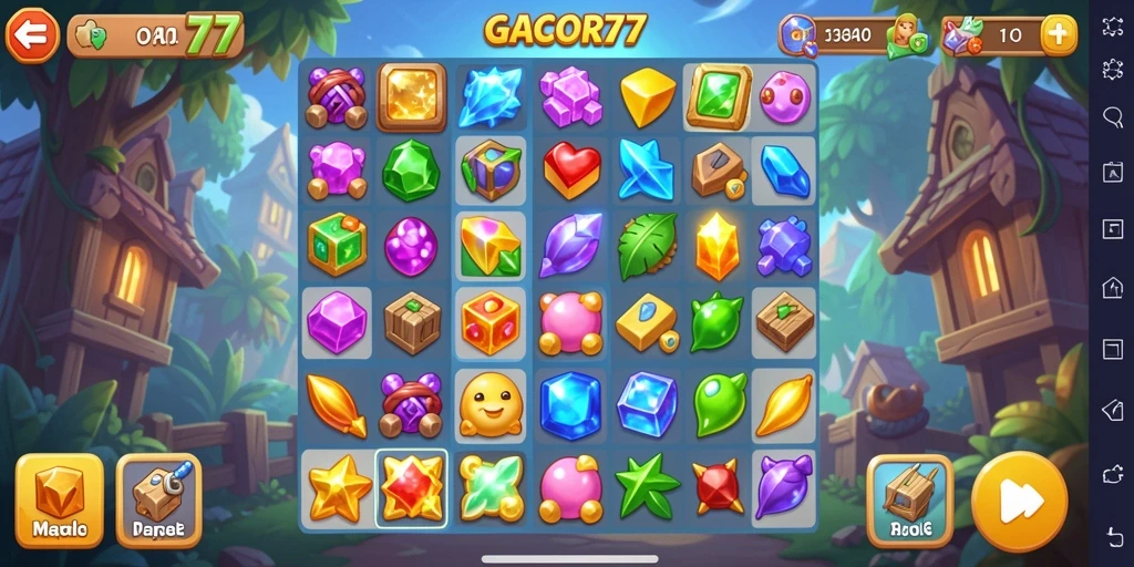 Tampilan gameplay Match-3 yang seru dan menarik.