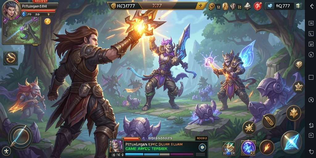 Gameplay seru dari HQ777 dengan pertarungan aksi yang intens.