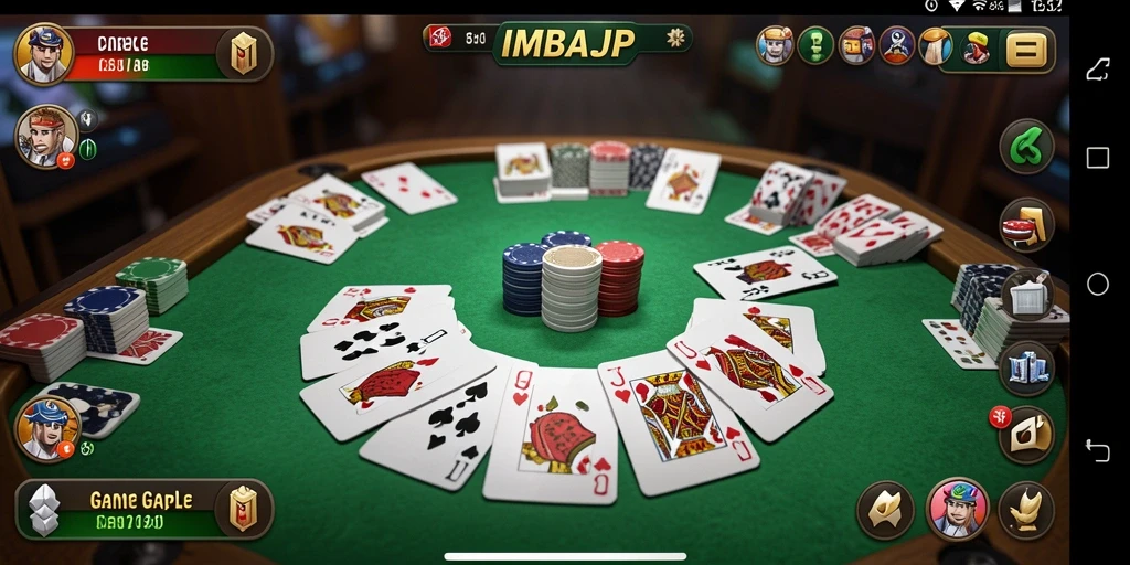 Tampilan gameplay IMBAJP dengan suasana seru game Gaple.