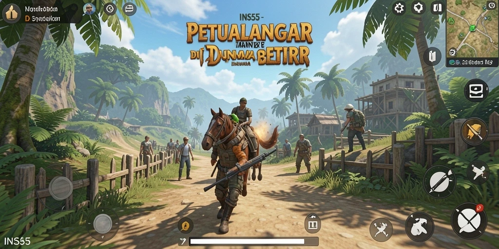 Screenshot menunjukkan pemain menjelajahi dunia terbuka dengan grafis menawan.