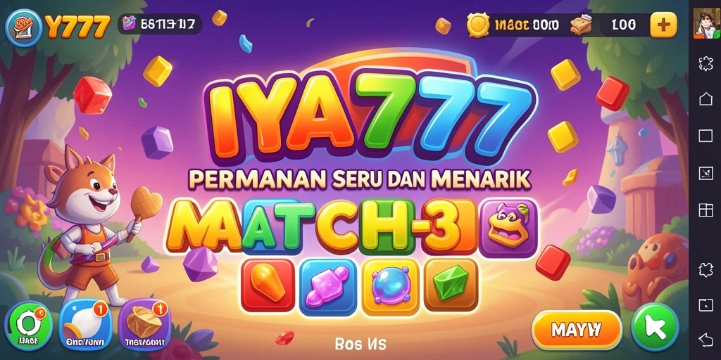 Tampilan screenshot permainan IYA777 dengan gameplay seru Match-3.