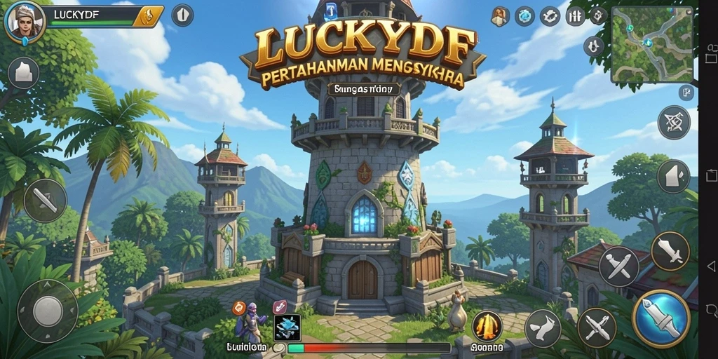 Gameplay menara pertahanan yang seru dan menantang di LUCKYDF.