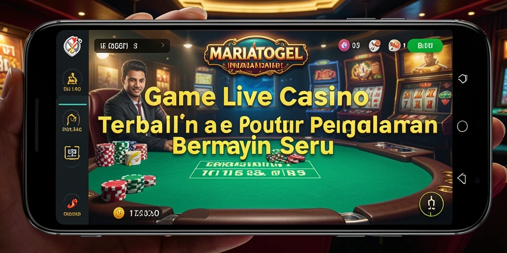 Tampilan gameplay Live Casino MARIATOGEL dengan dealer langsung dan interaksi menarik.