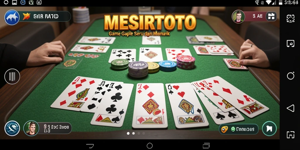 Tampilan gameplay seru dalam aplikasi Gaple MESIRTOTO.