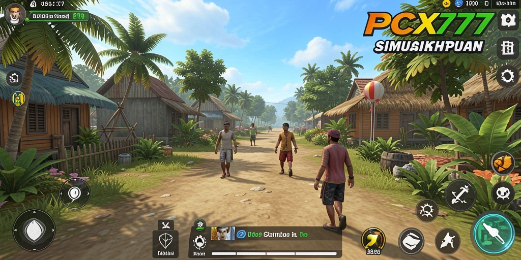 Tangkapan layar utama PCX777 menunjukkan gameplay simulasi yang menarik.