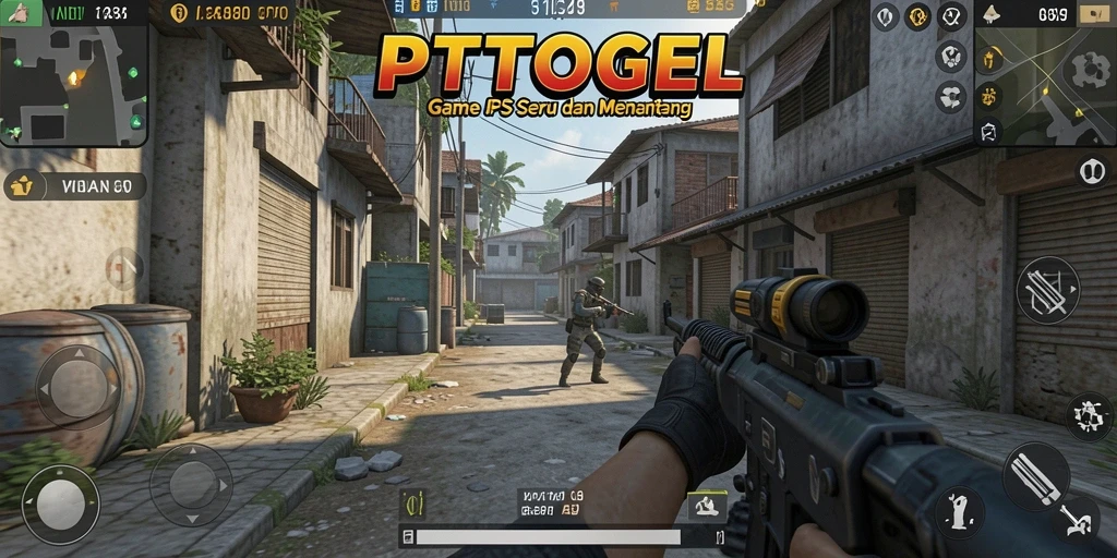 Screenshot permainan PTTOGEL menampilkan aksi seru dalam gameplay FPS.