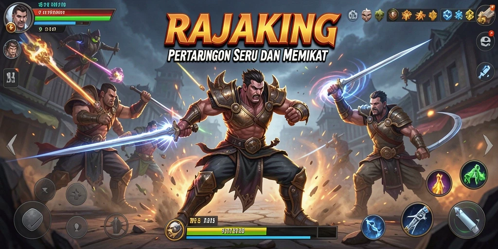Tampilan aksi seru dalam gameplay RAJAKING.