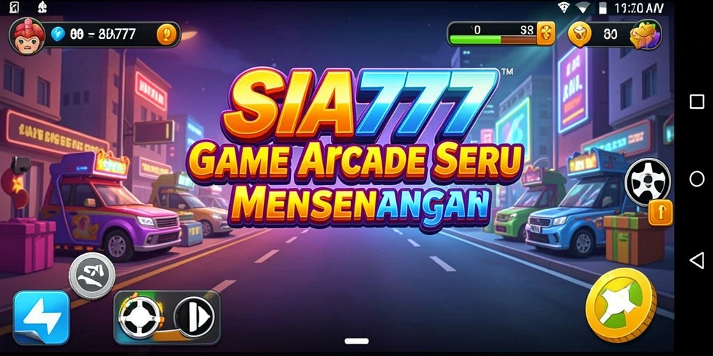 Tangkapan layar utama SIA777 menampilkan aksi seru gameplay Arcade.