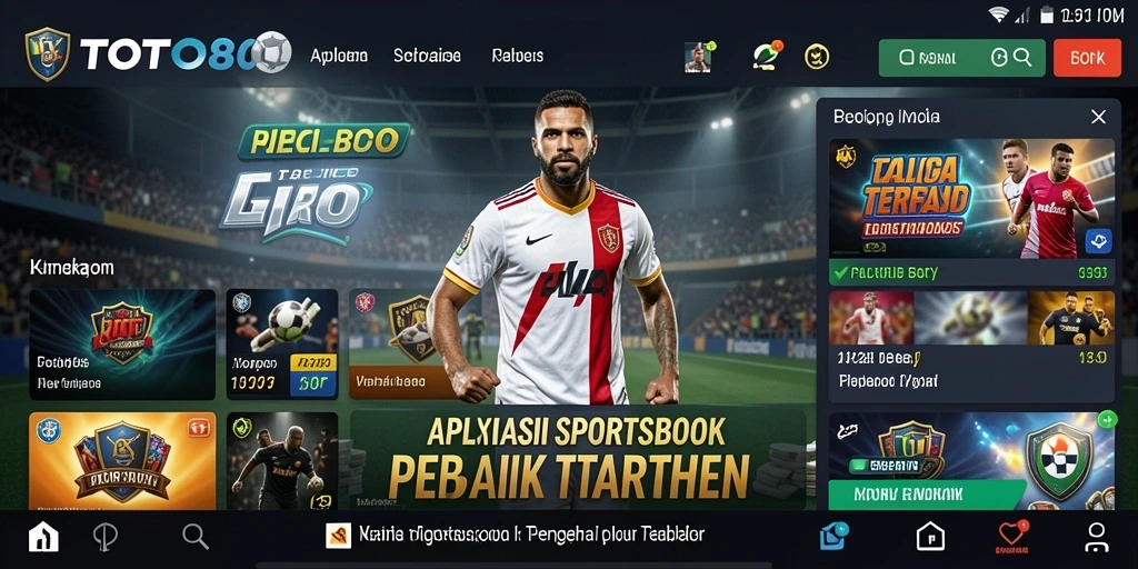 Tampilan menarik dari aplikasi TOTO80 dengan fitur Sportsbook.
