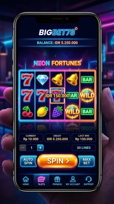Tampilan antarmuka pengguna yang intuitif pada bigbet78.
